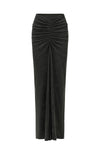 OUDE WAAG 25 autumn and winter stretch velvet pleated skirt OW-OW-25AW-SK17T1GR590-ML dark green